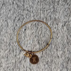 Alex & Ani Initial "H" Charm Bangle Bracelet